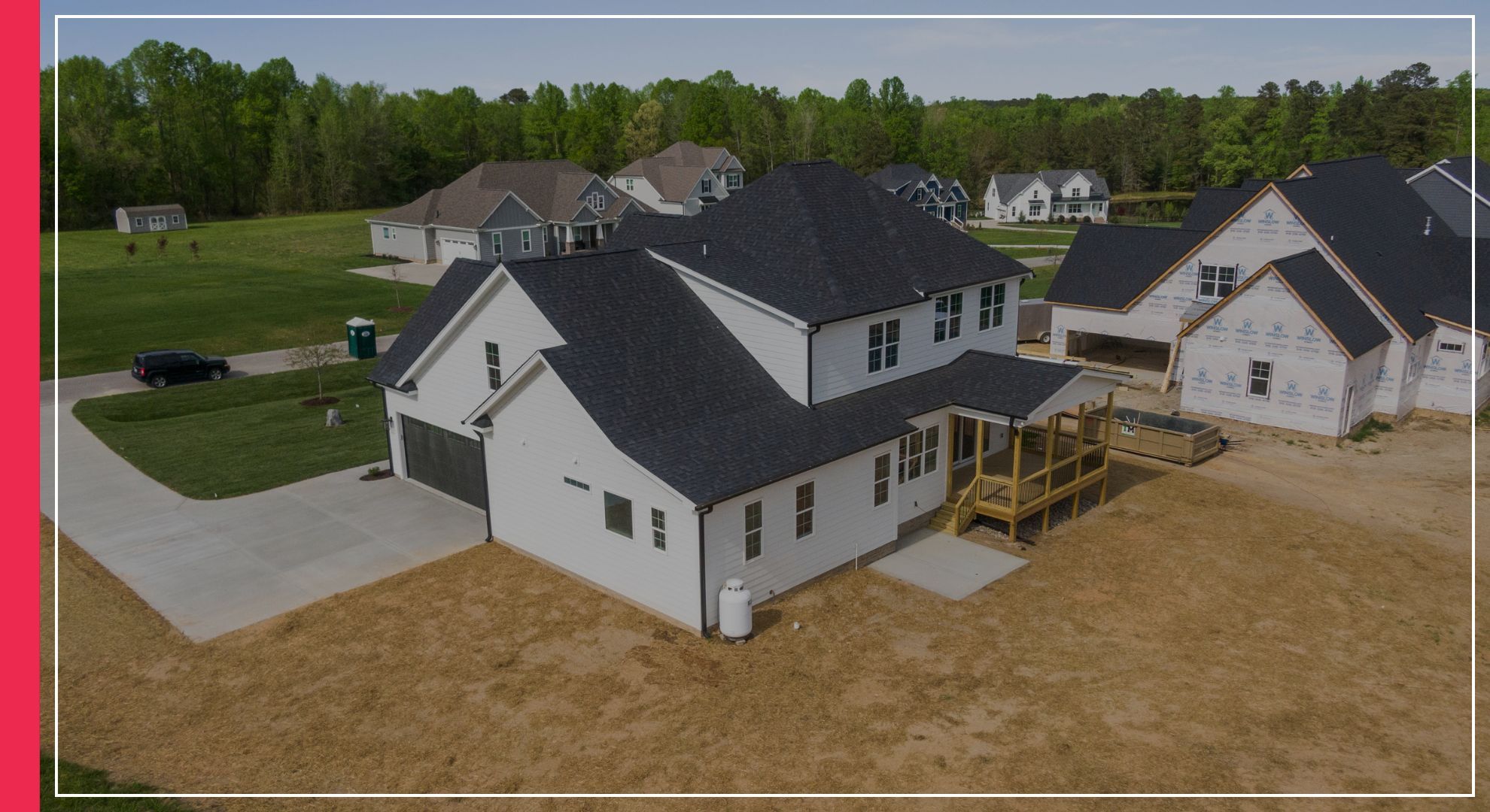 large modern homes under construction