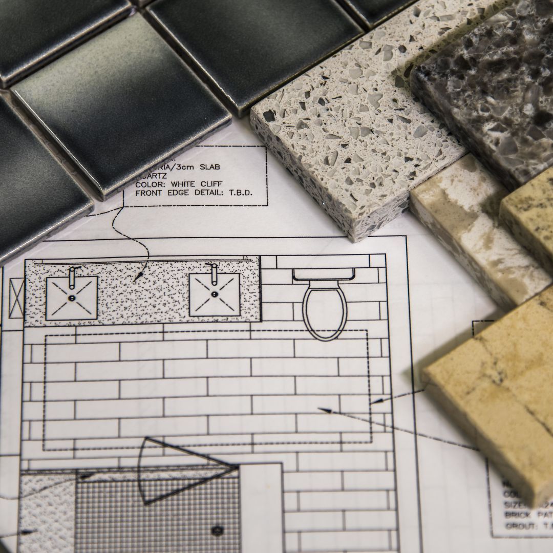 blueprints with tile samples